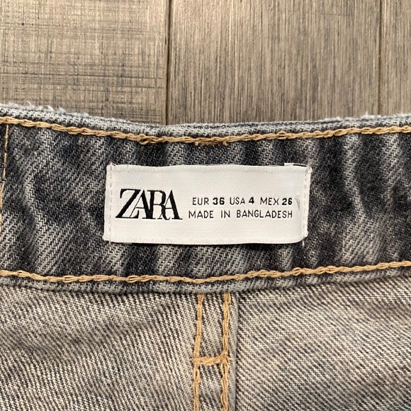 EUC Zara Gray High Waist Button Fly Cropped Jeans - Picture 4 of 7